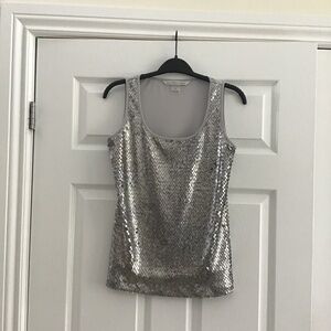 Silver sequins top size S